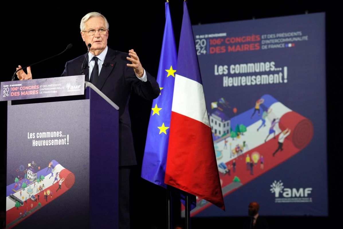 Le Premier ministre, Michel Barnier, prononçant son discours de clôture du 106e Congrès des maires, le 21 novembre 2024.