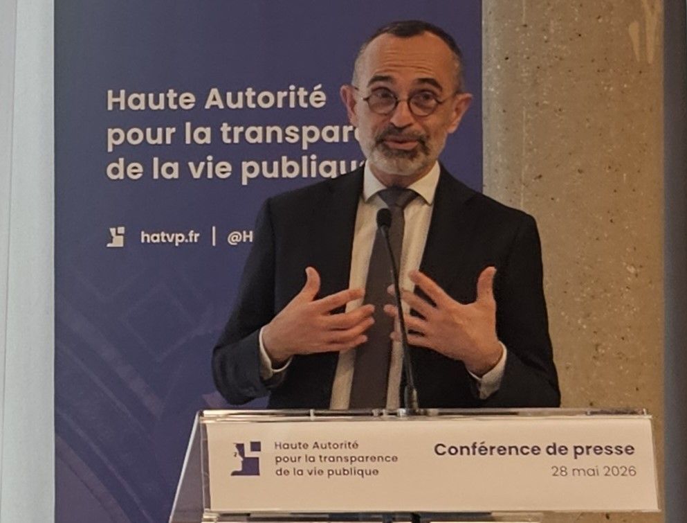 Parmi 43 propositions, le président de la HATVP, Jean Maïa, suggère de préciser le délit de pantouflage, conférence de presse du 28 mai. 