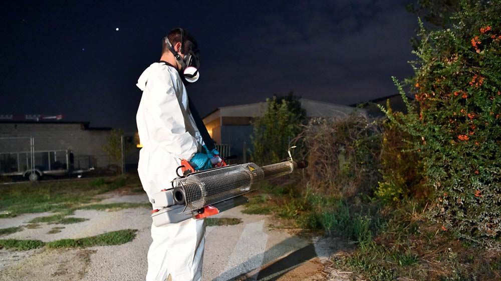 À Vitrolles (13), le 29 juillet, des cas autochtones du chikungunya ont été identifiés dans un quartier de la ville. Pour éviter la propagation de cette maladie tropicale, un agent de l'EID Méditerranée a pulvérisé un insecticide dans les jardins des particuliers.
