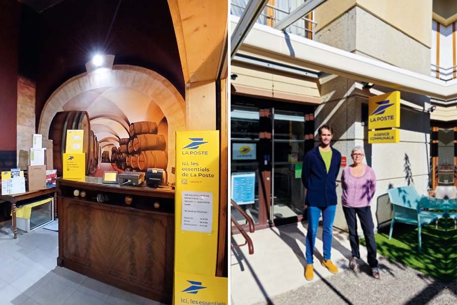 Que ce soit au sein d'une cidrerie, à Bricquebosq (50, à gauche), ou d'une maison de santé, à Charmes-sur-Rhône (07, à droite), la présence postale se renouvelle. Que ce soit au sein d'une cidrerie, à Bricquebosq (50, à gauche), ou d'une maison de santé, à Charmes-sur-Rhône (07, à droite), la présence postale se renouvelle.