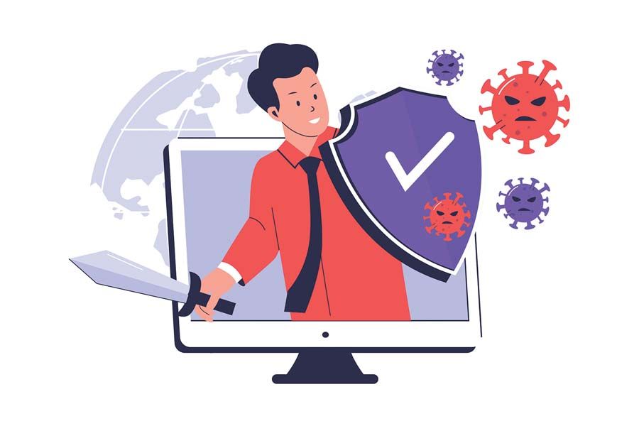 Il existe plusieurs mesures de protection indépendantes : antivirus, pare-feu, serveur mandataire inverse...  